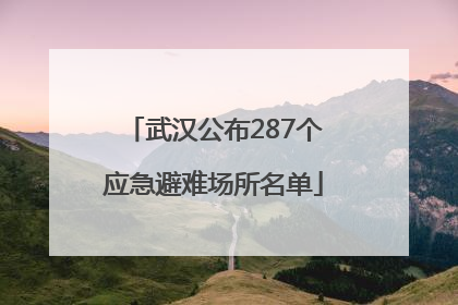 武汉公布287个应急避难场所名单