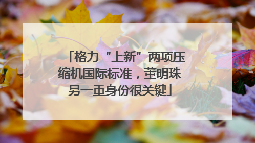 格力“上新”两项压缩机国际标准，董明珠另一重身份很关键