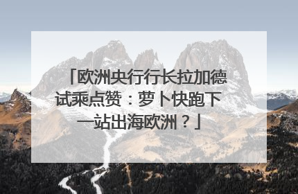 欧洲央行行长拉加德试乘点赞：萝卜快跑下一站出海欧洲？