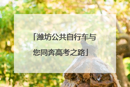潍坊公共自行车与您同奔高考之路