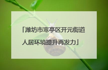 潍坊市寒亭区开元街道人居环境提升再发力