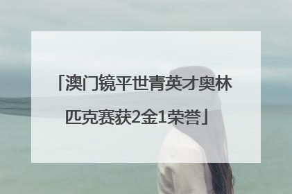 澳门镜平世青英才奥林匹克赛获2金1荣誉