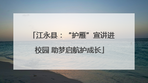 江永县：“护雁”宣讲进校园 助梦启航护成长