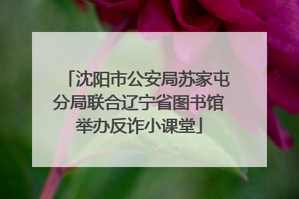 沈阳市公安局苏家屯分局联合辽宁省图书馆举办反诈小课堂