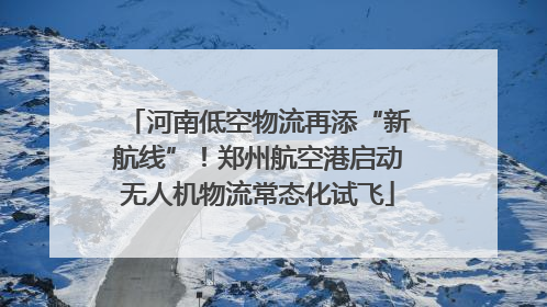 河南低空物流再添“新航线”！郑州航空港启动无人机物流常态化试飞