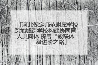 河北保定师范附属学校跨地域跨学校构建协同育人共同体 探寻“教联体”三级进阶之路