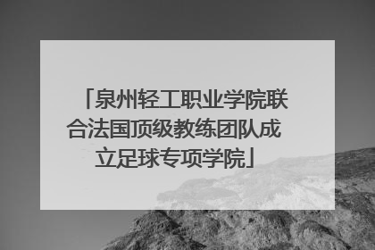 泉州轻工职业学院联合法国顶级教练团队成立足球专项学院