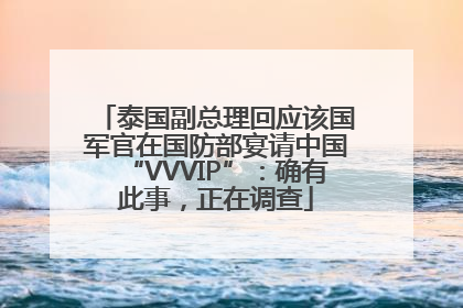泰国副总理回应该国军官在国防部宴请中国“VVVIP”：确有此事，正在调查
