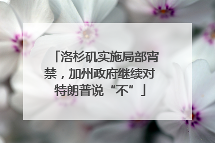 洛杉矶实施局部宵禁，加州政府继续对特朗普说“不”