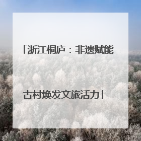 浙江桐庐：非遗赋能古村焕发文旅活力
