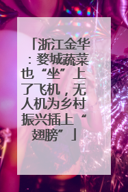 浙江金华：婺城蔬菜也“坐”上了飞机，无人机为乡村振兴插上“翅膀”