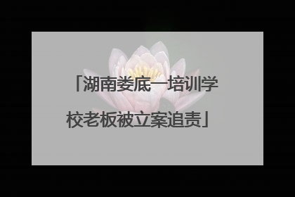 湖南娄底一培训学校老板被立案追责