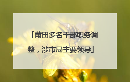 莆田多名干部职务调整，涉市局主要领导
