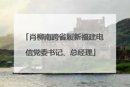 肖柳南跨省履新福建电信党委书记、总经理