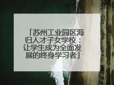 苏州工业园区海归人才子女学校：让学生成为全面发展的终身学习者