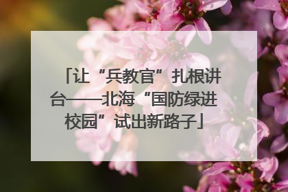 让“兵教官”扎根讲台——北海“国防绿进校园”试出新路子