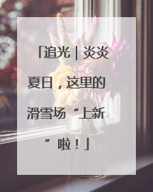 追光｜炎炎夏日，这里的滑雪场“上新”啦！