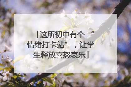 这所初中有个 “情绪打卡站”，让学生释放喜怒哀乐