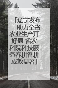 辽宁发布｜助力全省农业生产开好局 省农科院科技服务春耕备耕成效显著