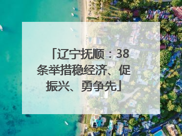 辽宁抚顺：38条举措稳经济、促振兴、勇争先