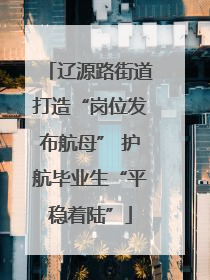 辽源路街道打造“岗位发布航母” 护航毕业生“平稳着陆”