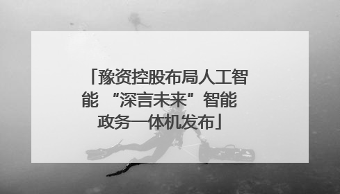 豫资控股布局人工智能 “深言未来”智能政务一体机发布