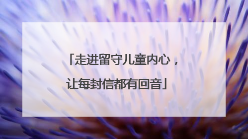 走进留守儿童内心，让每封信都有回音