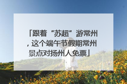 跟着“苏超”游常州，这个端午节假期常州景点对扬州人免票