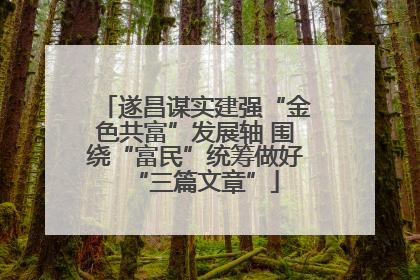遂昌谋实建强“金色共富”发展轴 围绕“富民”统筹做好“三篇文章”