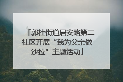 郭杜街道居安路第二社区开展“我为父亲做沙拉”主题活动