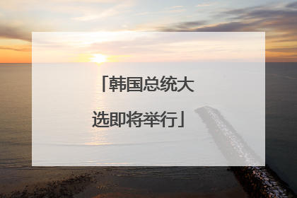 韩国总统大选即将举行