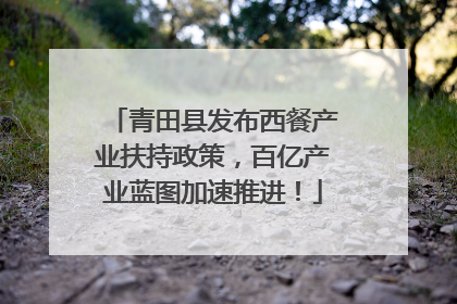 青田县发布西餐产业扶持政策，百亿产业蓝图加速推进！
