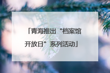 青海推出“档案馆开放日”系列活动