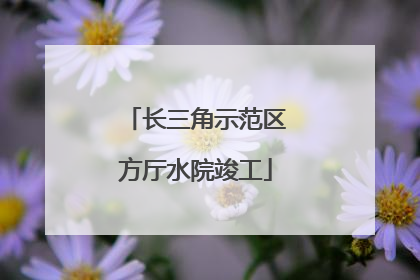 长三角示范区方厅水院竣工