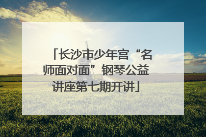 长沙市少年宫“名师面对面”钢琴公益讲座第七期开讲