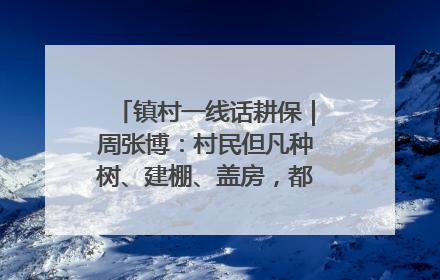 镇村一线话耕保｜周张博：村民但凡种树、建棚、盖房，都要向街道报批
