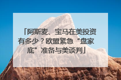 阿斯麦、宝马在美投资有多少？欧盟紧急“盘家底”准备与美谈判