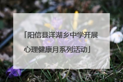 阳信县洋湖乡中学开展心理健康月系列活动