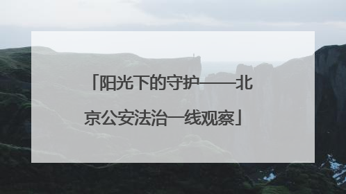 阳光下的守护——北京公安法治一线观察