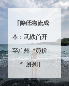 降低物流成本：武铁首开至广州“竞价”班列