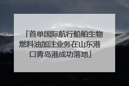 首单国际航行船舶生物燃料油加注业务在山东港口青岛港成功落地