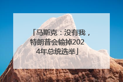 马斯克：没有我，特朗普会输掉2024年总统选举