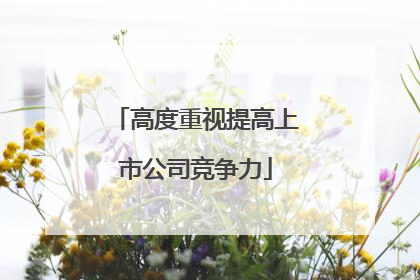 高度重视提高上市公司竞争力