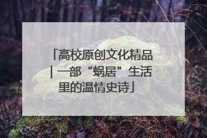 高校原创文化精品｜一部“蜗居”生活里的温情史诗