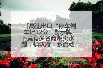 高速出口“停车倒车记12分”警示牌下竟有多名商贩卖水瓢，镇政府：系流动摊位，已多次劝离