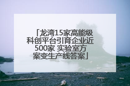 龙湾15家高能级科创平台引育企业近500家 实验室方案变生产线答案