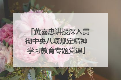 黄喜忠讲授深入贯彻中央八项规定精神学习教育专题党课