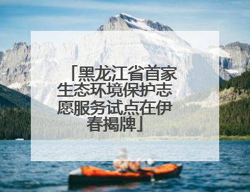 黑龙江省首家生态环境保护志愿服务试点在伊春揭牌