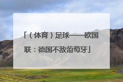 （体育）足球——欧国联：德国不敌葡萄牙