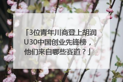3位青年川商登上胡润U30中国创业先锋榜，他们来自哪些赛道？